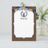 素朴なシカの木びき台のベビーシャワーのサンキューカード サンキューカード (スタンド正面)