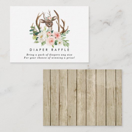 素朴なシカの花のおむつのラッフルのエンクロージャカード エンクロージャーカード (正面/裏面)