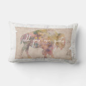 素朴なシックを追加あなた自身の引用文バイソンアート ランバークッション (裏面)