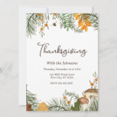 素朴なシンプルな秋の森の感謝祭 招待状 (正面)