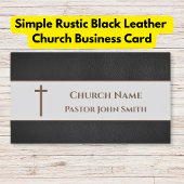 素朴なシンプルブラックレザーチャーチ 名刺