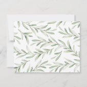 素朴なシンプル緑の文房具パーソナライズされた ノートカード (裏面)