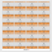 素朴なジャー、容器 灰 オレンジ 製品ラベル シール (シート)