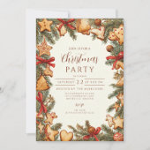 素朴なジンジャーブレッドクリスマス 招待状 (正面)