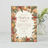 素朴なジンジャーブレッドクリスマス 招待状 (スタンド正面)