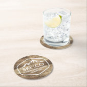 素朴なスキー山の蒸気船のコロラド州の木製の一見 ラウンドペーパーコースター (インサイチュ)