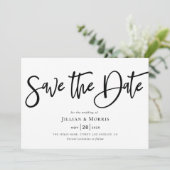 素朴なスクリプトの「Save the Date」招待状 招待状 (スタンド正面)