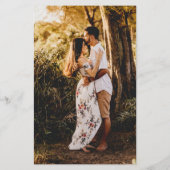素朴なスクリプト写真 現代の結婚式メニュー (裏面)