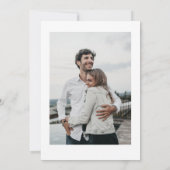 素朴なスクリプト黒の日付カードを保存 招待状 (裏面)