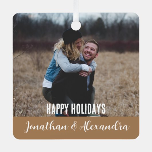 素朴なスタイリッシュモダンクリスマスが自分のクリスマスを作る メタルオーナメント (正面)