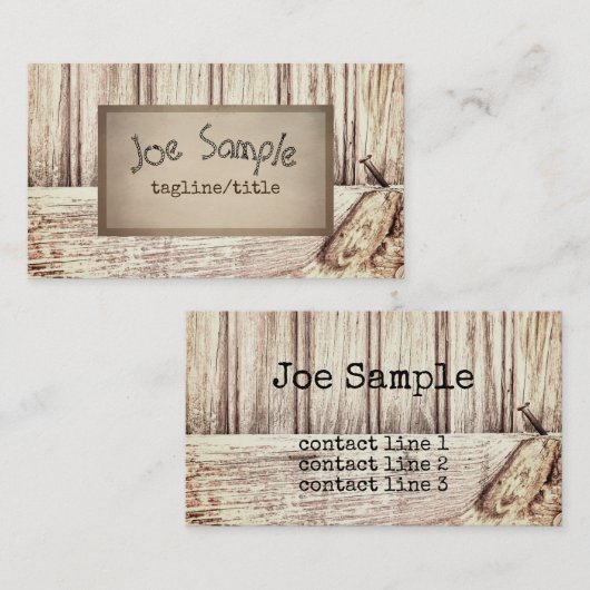 素朴なスタイル名刺テンプレート木柄 名刺 (正面/裏面)