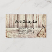 素朴なスタイル名刺テンプレート木柄 名刺 (裏面)