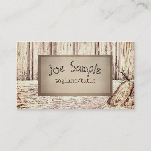素朴なスタイル名刺テンプレート木柄 名刺 (正面)