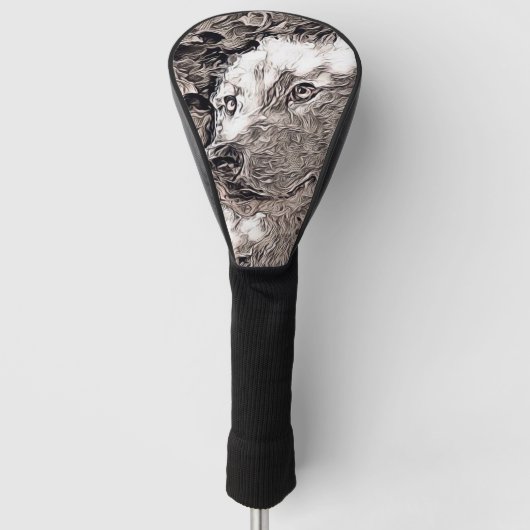 素朴なスタイル-オオカミ ゴルフヘッドカバー (正面)