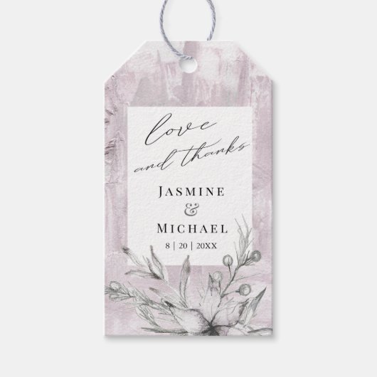 素朴なステンシルボタニ感謝していタルユーラベル ギフトタグ (正面)