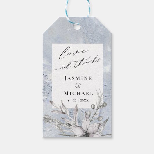 素朴なステンシルボタニ感謝していタルユーラベル ギフトタグ (正面)