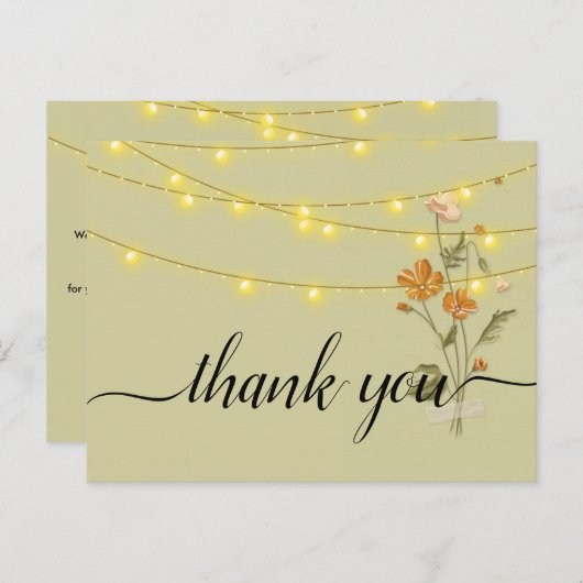 素朴なストリングライトがおしゃれ  ありがとう  ポストカード (正面/裏面)