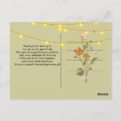 素朴なストリングライトがおしゃれ  ありがとう  ポストカード (裏面)