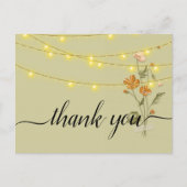 素朴なストリングライトがおしゃれ  ありがとう  ポストカード (正面)