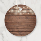 素朴なストリングライトとグリーンが生い茂るブライダルシャワー フェイバータグ (裏面)