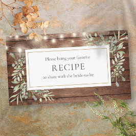 素朴なストリングライトとグリーンのブライダルシャワーカード エンクロージャーカード