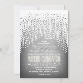 素朴なストリングライト結婚式招待状 招待状