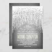 素朴なストリングライト結婚式招待状 招待状 (正面/裏面)