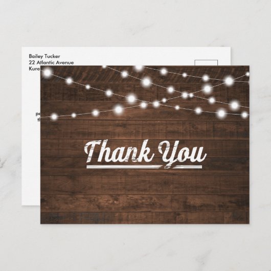素朴なストリングライト 現代の感謝 ポストカード (正面/裏面)