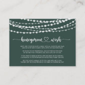 素朴なストリングライト 緑の新婚旅行の願い エンクロージャーカード (正面)