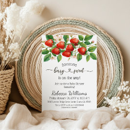 素朴なストロベリー レッド ベリー スイート ベイビー シャワー 招待状