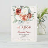 素朴なスペイン風の誕生日招待状テンプレート 招待状 (スタンド正面)