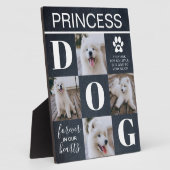 素朴なスレートの犬のメモリアル 4枚の写真 フォトプラーク (側面)