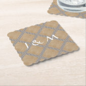 素朴なスレートグレーの使い捨て可能な結婚式テーブルウェア ペーパーコースター (アングル)