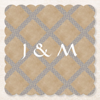 素朴なスレートグレーの使い捨て可能な結婚式テーブルウェア ペーパーコースター