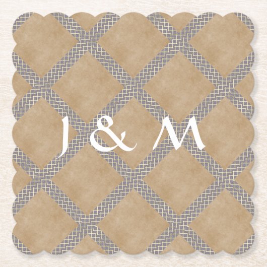 素朴なスレートグレーの使い捨て可能な結婚式テーブルウェア ペーパーコースター (正面)