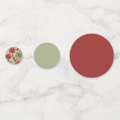 素朴なセージグリーンとバーガンディレッドの花のオータム コンフェッティ (正面)