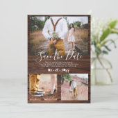 素朴なタイプライター フォント 保存日付 PHOTO コラージュ セーブザデート (スタンド正面)