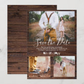 素朴なタイプライター フォント 保存日付 PHOTO コラージュ セーブザデート (正面/裏面)