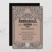 素朴なタイポグラフィー ウェスタン カントリー ウェディング 招待状 (正面/裏面)