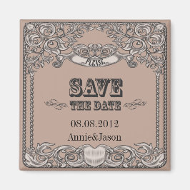 素朴なタイポグラフィ西部の田舎の結婚式 マグネット