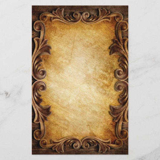 素朴なタイポグラフィ西部の田舎の結婚式 便箋 (正面)