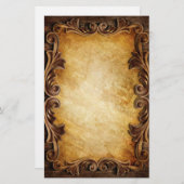 素朴なタイポグラフィ西部の田舎の結婚式 便箋 (正面/裏面)