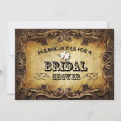 素朴なタイポグラフィ西部の田舎の結婚式 招待状 (正面)