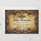 素朴なタイポグラフィ西部の田舎の結婚式 招待状 (裏面)