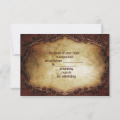 素朴なタイポグラフィ西部の田舎の結婚式RSVP 出欠カード (裏面)