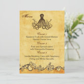 素朴なタコのビーチ結婚式カード メニュー (スタンド正面)