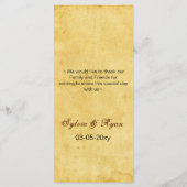 素朴なタコのビーチ結婚式カード メニュー (裏面)