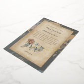 素朴なタンデム自転車結婚世界地図のホイル 箔招待状 (回転した状態)