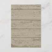 素朴なタン色の納屋の木の結婚式案内カード エンクロージャーカード (裏面)