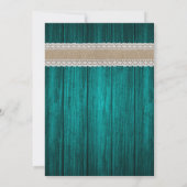 素朴なターコイズとひまわり ウェディング招待状 招待状 (裏面)